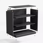Buffet d'appoint en bois noir 36*31*16, meuble de rangement avec étagères réglables pour cuisine, chambre, salon, salle à manger