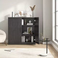 31x31x16 Wood Accent Cabinet in Black, Storage Organizer with Adjustable Shelves for Kitchen Bedroom Entryway Living Room Dinning Room