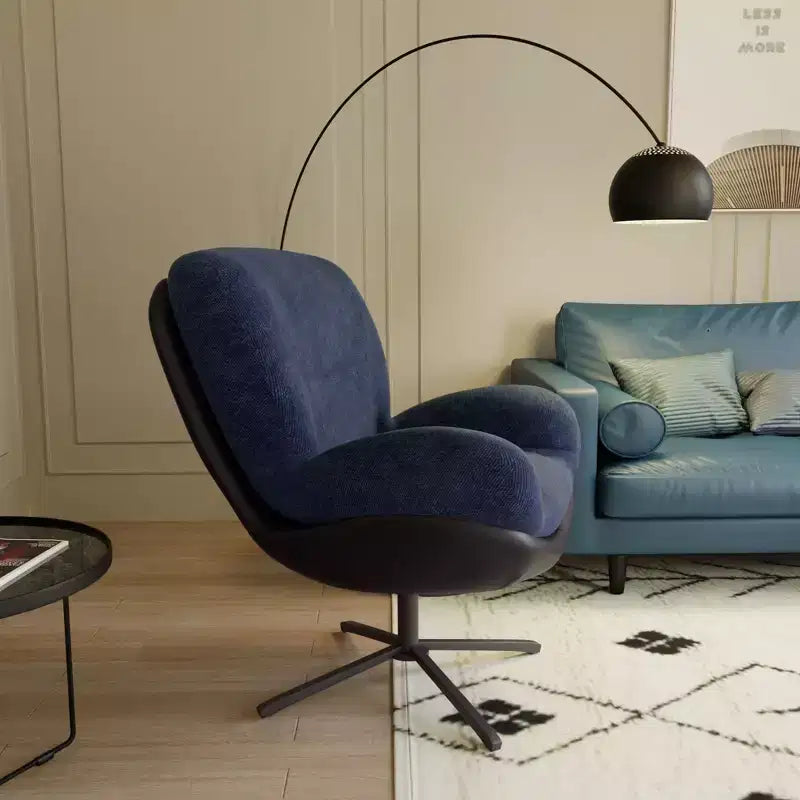 Chaise de bureau pivotante Okak Modern Chenille pour studio, fauteuil d'appoint confortable pour salon, appartement