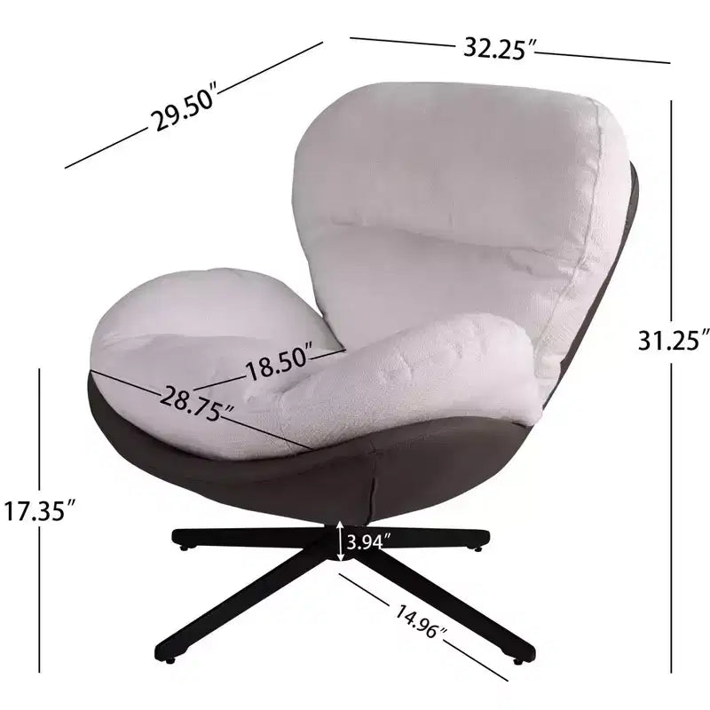 Chaise de bureau pivotante Okak Modern Chenille pour studio, fauteuil d'appoint confortable pour salon, appartement