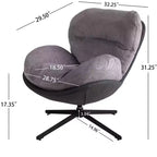 Chaise de bureau pivotante Okak Modern Chenille pour studio, fauteuil d'appoint confortable pour salon, appartement