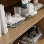 [105,4 cm | Minimaliste] Armoire décorative en bois à grain ouvert (Étagères multi-zones + S'adapte aux grands espaces)
