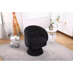 Fauteuil pivotant Okak, rond en tissu, parfait pour le salon
