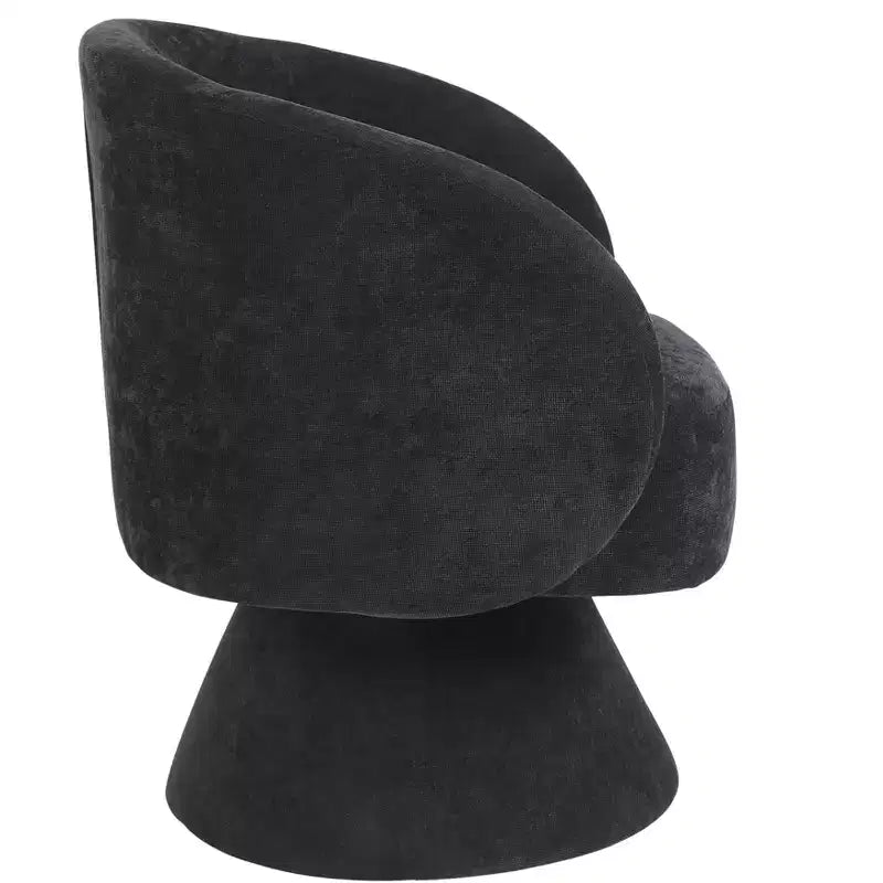 Fauteuil pivotant Okak, rond en tissu, parfait pour le salon