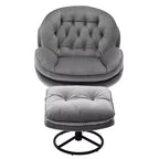 Fauteuils d'appoint modernes Okak pour chambre à coucher avec pouf, fauteuil de loisirs avec siège rembourré