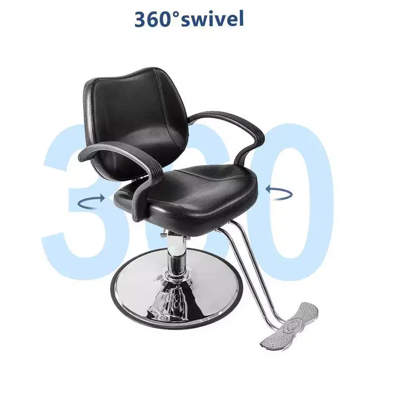 Fauteuil de barbier et de coiffure Karl Home noir, hydraulique, pour salon de beauté