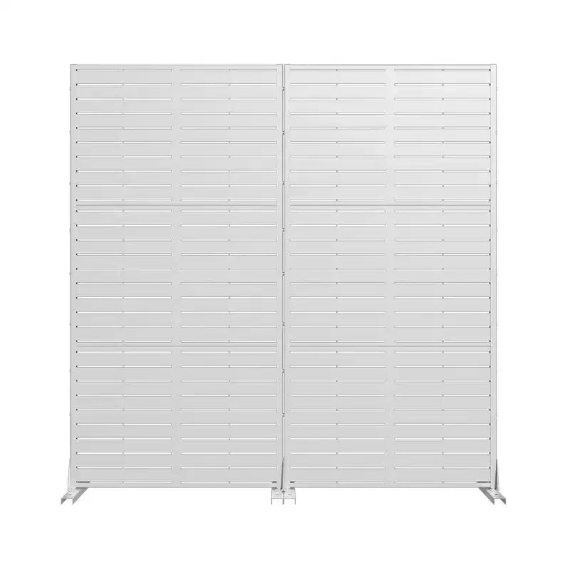 72 H70W Écran d'intimité autoportant en métal Dovelina Brown pour extérieur, clôture de jardin décorative