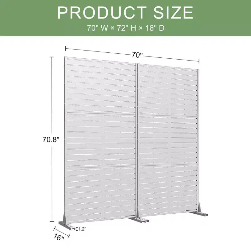 72 H70W Écran d'intimité autoportant en métal Dovelina Brown pour extérieur, clôture de jardin décorative