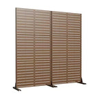 72 H70W Écran d'intimité autoportant en métal Dovelina Brown pour extérieur, clôture de jardin décorative
