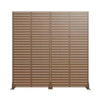 72 H70W Écran d'intimité autoportant en métal Dovelina Brown pour extérieur, clôture de jardin décorative
