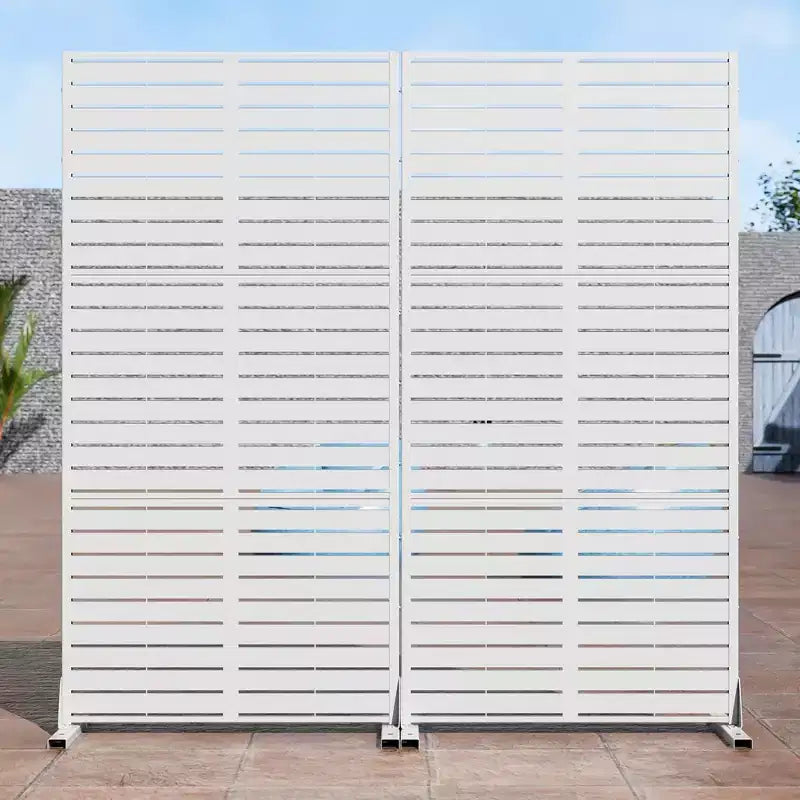 72 H70W Écran d'intimité autoportant en métal Dovelina Brown pour extérieur, clôture de jardin décorative