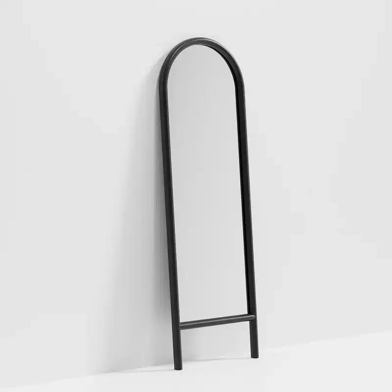 Miroir sur pied 67*24 avec cadre en alliage d'aluminium doré et support intégré