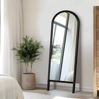 Miroir sur pied 67*24 avec cadre en alliage d'aluminium doré et support intégré
