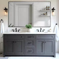 59*35 Rectangle Full-Body Mirror, Black Aluminum Alloy Frame Full Length Mirror, Vanity Mirror for Bathroom, Bedroom Entryway, Living/Dressing Room
