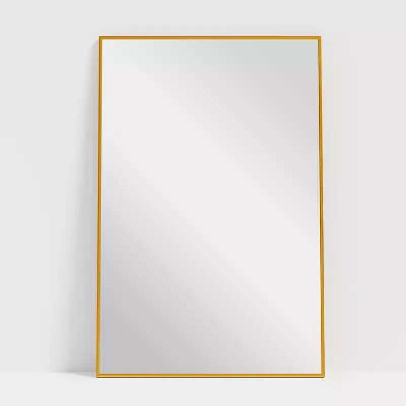 Miroir sur pied 59*35, Miroir pleine longueur avec cadre en alliage d'aluminium noir, Miroir de courtoisie pour salle de bain, entrée de chambre, salon/dressing