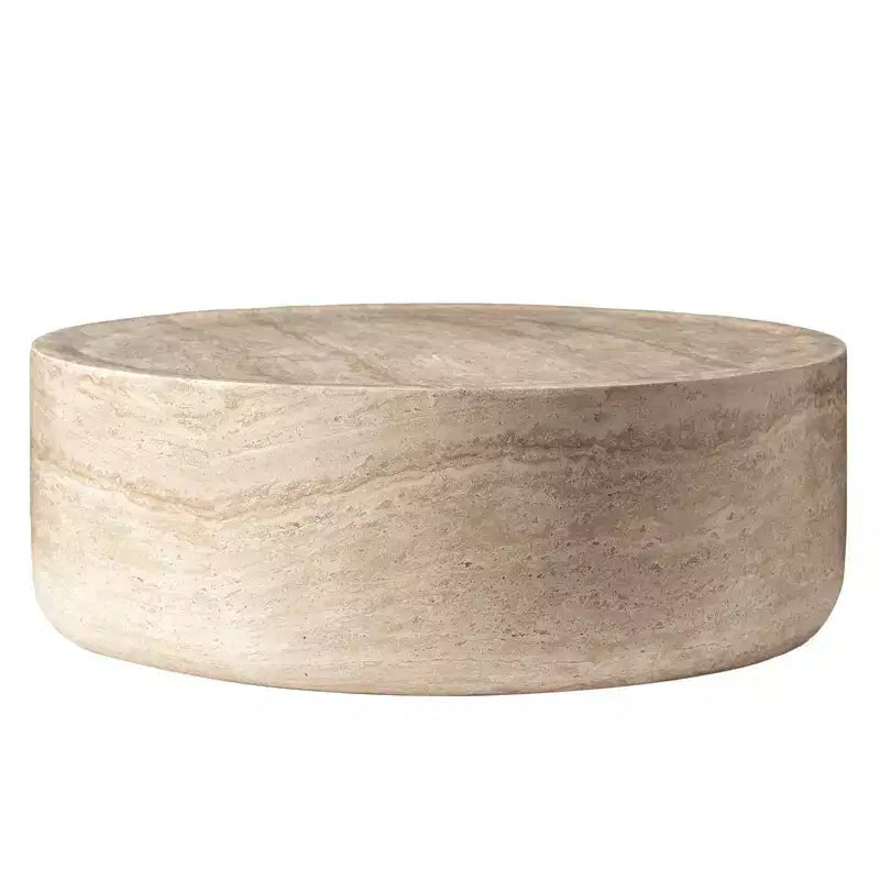 Table basse ronde LeisureMod Maya – Table d'appoint d'intérieur et d'extérieur pour salon, patio, balcon ou jardin, design décoratif moderne