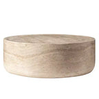 Table basse ronde LeisureMod Maya – Table d'appoint d'intérieur et d'extérieur pour salon, patio, balcon ou jardin, design décoratif moderne