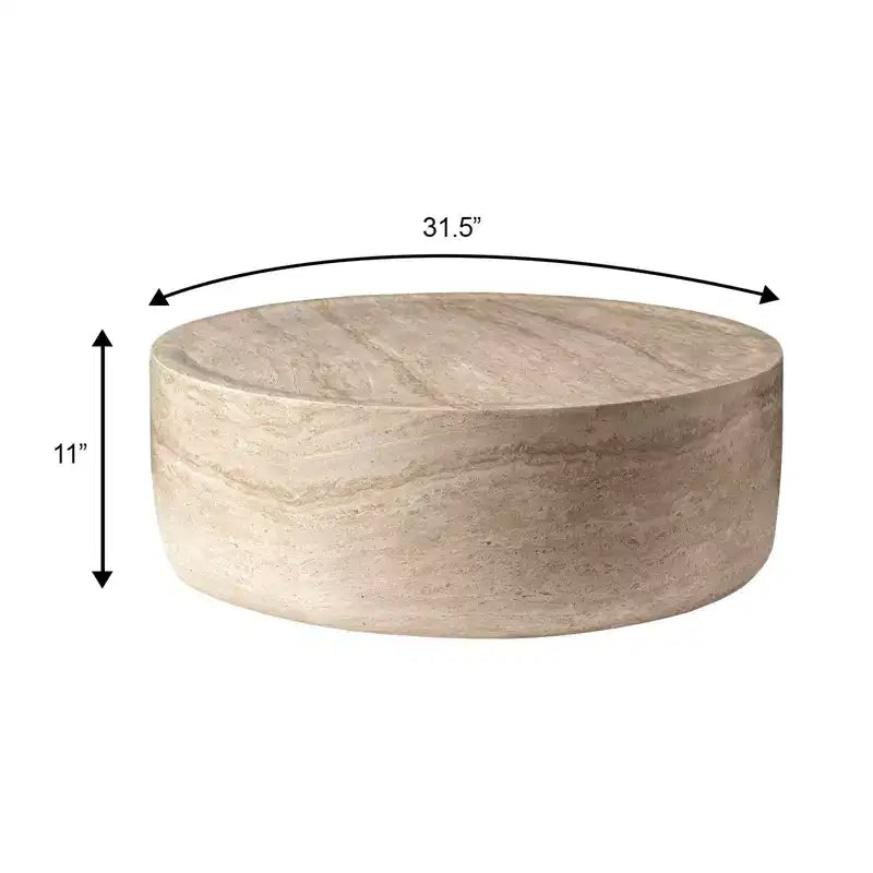 Table basse ronde LeisureMod Maya – Table d'appoint d'intérieur et d'extérieur pour salon, patio, balcon ou jardin, design décoratif moderne