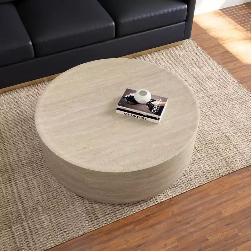 Table basse ronde LeisureMod Maya – Table d'appoint d'intérieur et d'extérieur pour salon, patio, balcon ou jardin, design décoratif moderne