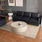 Table basse ronde LeisureMod Maya – Table d'appoint d'intérieur et d'extérieur pour salon, patio, balcon ou jardin, design décoratif moderne