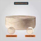 Table basse ronde LeisureMod Maya – Table d'appoint d'intérieur et d'extérieur pour salon, patio, balcon ou jardin, design décoratif moderne