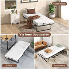 Costway Lit Pliant avec Matelas 74 x 31 Lit d'appoint Pliable sur Roulettes Gain de Place