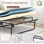 Costway Lit Pliant avec Matelas 74 x 31 Lit d'appoint Pliable sur Roulettes Gain de Place