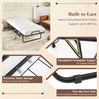 Costway Lit Pliant avec Matelas 74 x 31 Lit d'appoint Pliable sur Roulettes Gain de Place