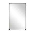 Miroir de salle de bain rectangulaire 32x22 avec cadre en alliage d'aluminium, miroir mural pour chambre à coucher, salon, entrée, noir