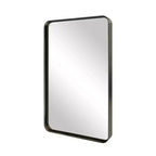 Miroir de salle de bain rectangulaire 32x22 avec cadre en alliage d'aluminium, miroir mural pour chambre à coucher, salon, entrée, noir