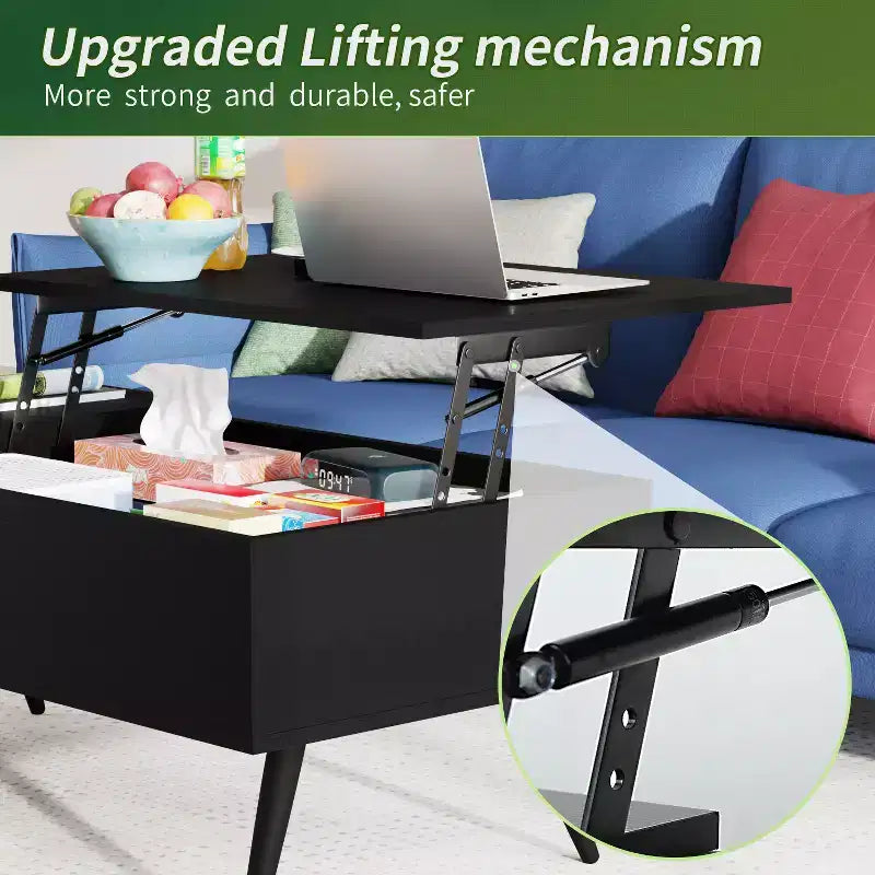BestMassage Table Basse Moderne avec Plateau Relevable et Grand Espace de Rangement