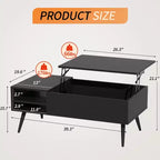 BestMassage Table Basse Moderne avec Plateau Relevable et Grand Espace de Rangement