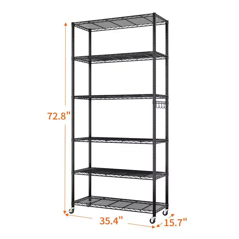 Karl Home Étagère de rangement en métal réglable avec roulettes, capacité de 1200 lb, certifiée NSF