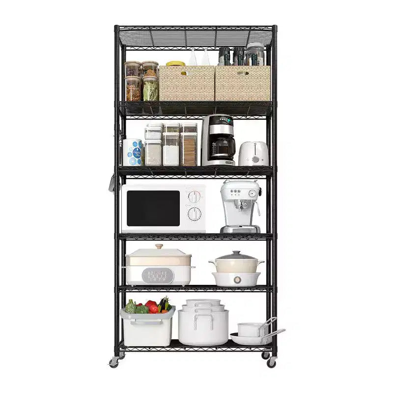 Karl Home Étagère de rangement en métal réglable avec roulettes, capacité de 1200 lb, certifiée NSF