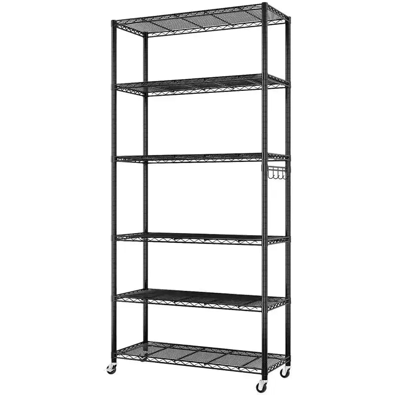 Karl Home Étagère de rangement en métal réglable avec roulettes, capacité de 1200 lb, certifiée NSF