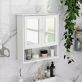 MAYEERTY Bathroom Wall Cabinet Double Mirror Doors Shelves