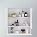 MAYEERTY Armoire murale de salle de bain Double portes miroir Étagères