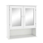 MAYEERTY Armoire murale de salle de bain Double portes miroir Étagères