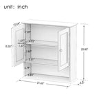 MAYEERTY Armoire murale de salle de bain Double portes miroir Étagères