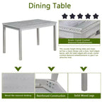 Ensemble de salle à manger 5 pièces avec table rectangulaire et 4 chaises rembourrées, table de salle à manger en bois avec décoration en cristal et ensemble de chaises