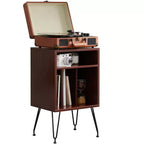 Meuble de Support pour Platine Vinyle, Table pour Platine Vinyle, Meuble pour Disques Vinyles pour Salon, Meuble Platine Vinyle avec Pieds en Métal