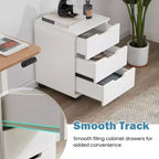 Classeur à Tiroirs Vertical Meuble de Rangement en Bois Mobile Sous le Bureau pour le Bureau à Domicile avec Roulettes
