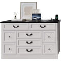 9 Drawer Dresser with Charging Stand, Vintage TV Stand, Solid Wood Chest of Drawers with Metal Knobs, Living Room, Hallway, Bedroom