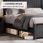 AMERLIFE Lit de style ferme avec tête de lit de 119 cm de haut et portes de grange coulissantes