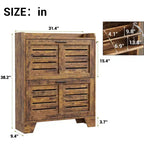 Meuble à chaussures pour entrée, meuble à chaussures avec 2 tiroirs basculants, meuble de rangement à chaussures fin de style ferme avec crochets pour entrée, couloir, porte d'entrée
