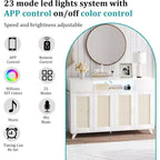 Meuble de buffet Acekool avec station de recharge et lumières LED - Rangement réglable pour cuisine, salle à manger et salon (noir)