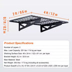 Étagères de rangement de garage VEVOR, lot de 2, étagères de garage murales robustes de 122 x 61 cm, capacité de charge de 227 kg (au total), porte-charges de garage