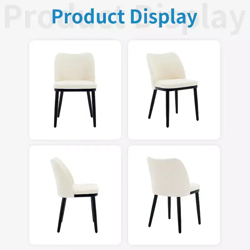 Chaises de salle à manger latérales en tissu rembourré, chaise de salle à manger avec siège rembourré et pieds en bois