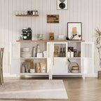 Acekool Buffet de Ferme 29 : Armoire à Portes Vitrées avec Étagères Réglables, Meuble de Rangement Étroit pour Cuisine, Salle à Manger et Petits Espaces (Finition Poire)