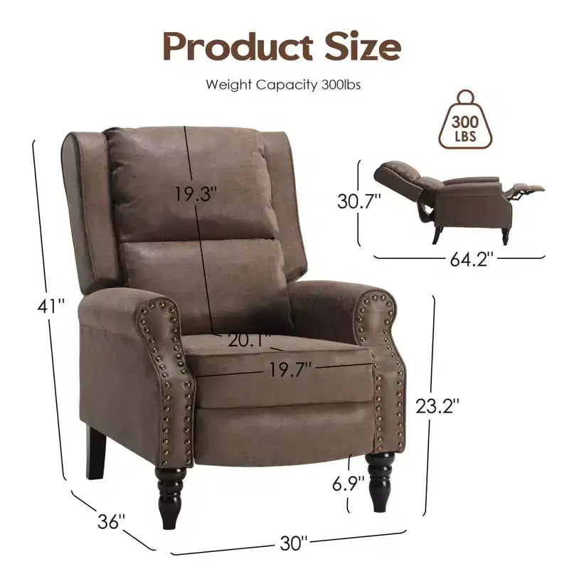 Fauteuil inclinable en similicuir pour salon, chambre à coucher, camping-car